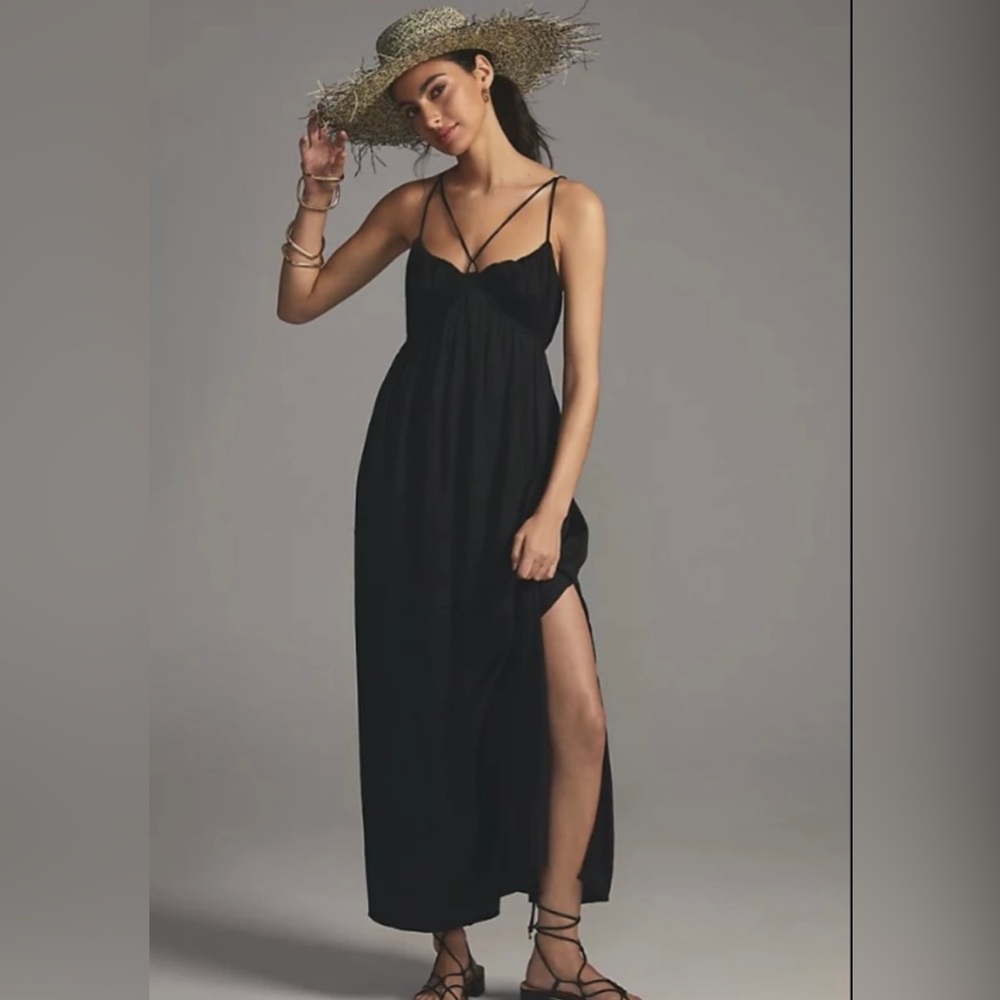 Anthro Side Slit Maxi - black - Small